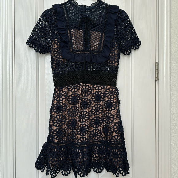XUEYUANFENG BLUE LACE DRESS Size M - Picture 2 of 5